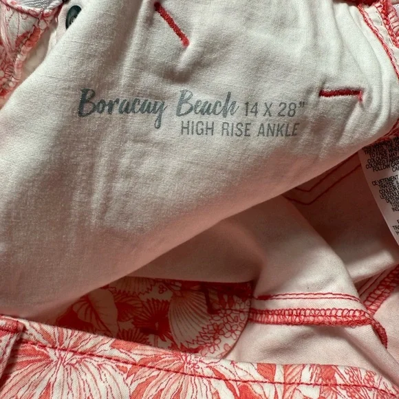Tommy Bahama Boracay Beach High Rise Ankle Jeans Womens Sz 14 Floral Tropical - Picture 8 of 9